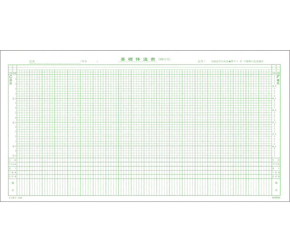 体温 印刷 基礎 表